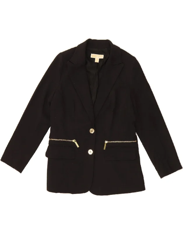 Women's Travel Attire MICHAEL KORS Womens 2 Button Blazer Jacket US 4 Small Black Polyester Women's Travel Attire MICHAEL KORS Womens 2 Button Blazer Jacket US 4 Small Black Polyester