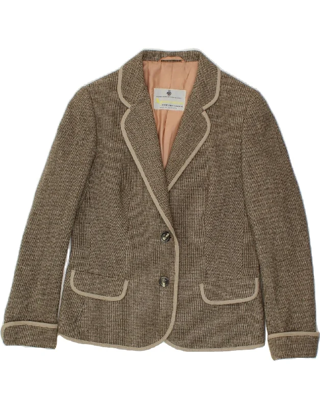 Comfy Women's Outfits for Daily Wear AQUASCUTUM Womens 2 Button Blazer Jacket UK 14 Medium Brown Houndstooth Comfy Women's Outfits for Daily Wear AQUASCUTUM Womens 2 Button Blazer Jacket UK 14 Medium Brown Houndstooth