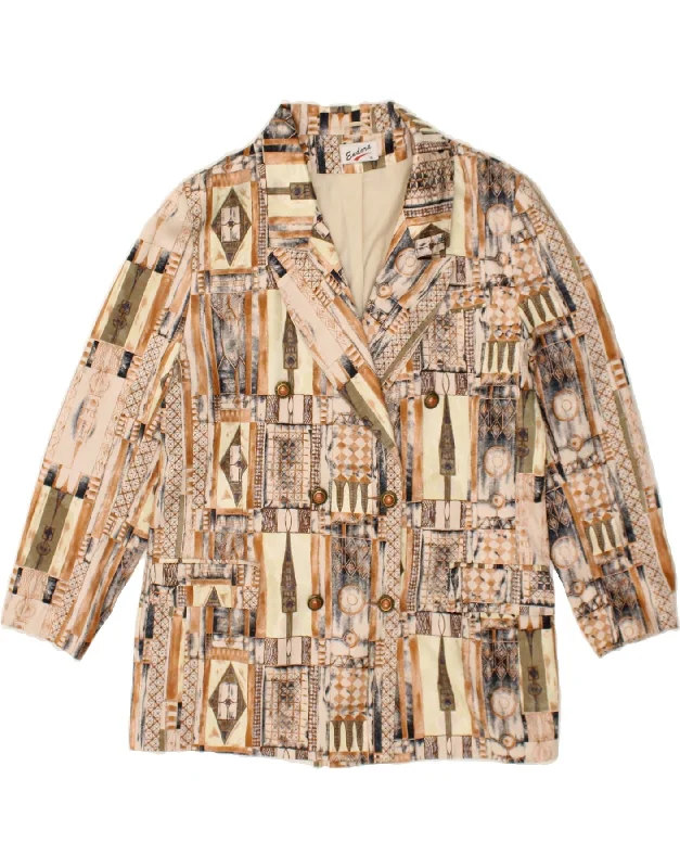 Women's Formal Event Clothing VINTAGE Womens Double Breasted Blazer Jacket UK 16 Large Beige Patchwork Women's Formal Event Clothing VINTAGE Womens Double Breasted Blazer Jacket UK 16 Large Beige Patchwork