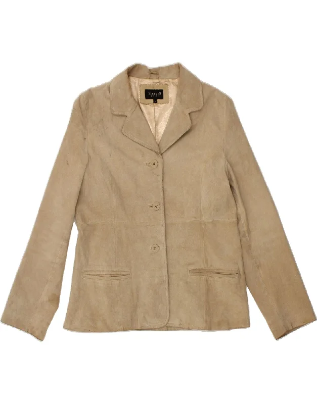 Women's Stylish Outdoor Outfit VINTAGE Womens Suede Jacket UK 14 Large Beige Leather Women's Stylish Outdoor Outfit VINTAGE Womens Suede Jacket UK 14 Large Beige Leather