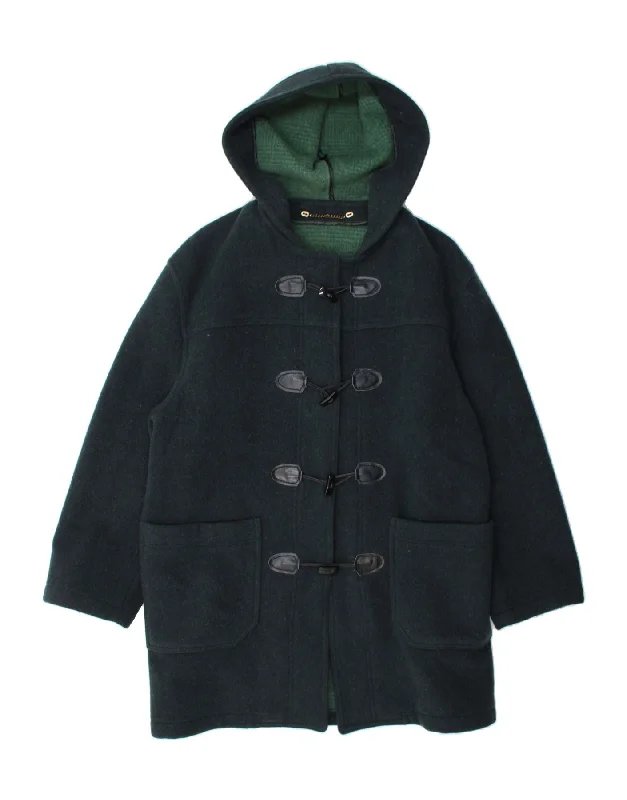 Women's Sporty Chic Clothes DIVISION VOGUE Womens Hooded Duffle Coat UK 16 Large Green