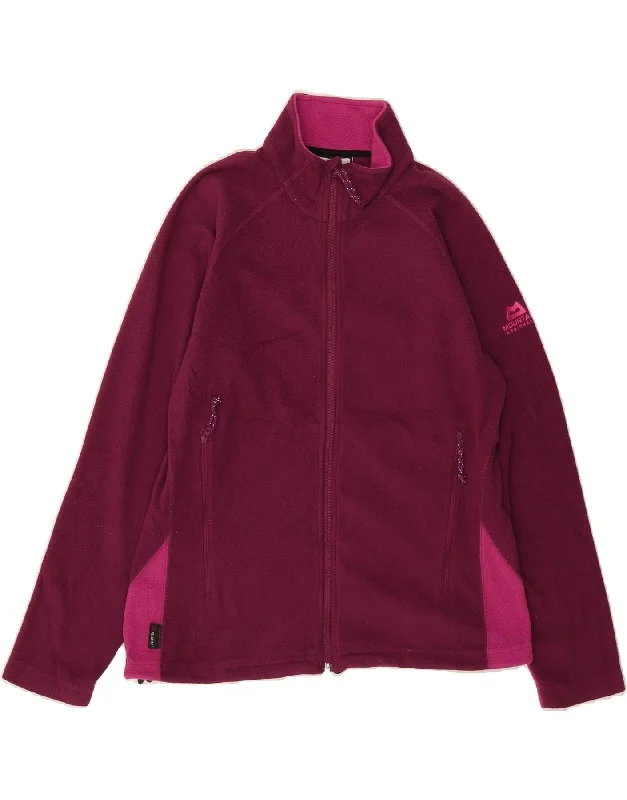 Weekend Sale MOUNTAIN EQUIPMENT Womens Fleece Jacket UK 12 Medium Maroon Colourblock