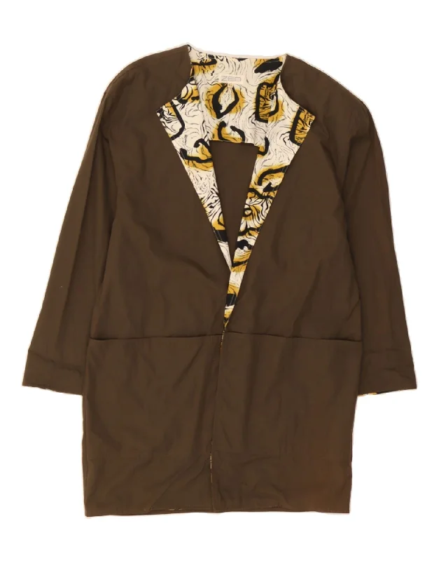 Sale Clothes Online VINTAGE Womens Overcoat IT 42 Medium Brown Cotton