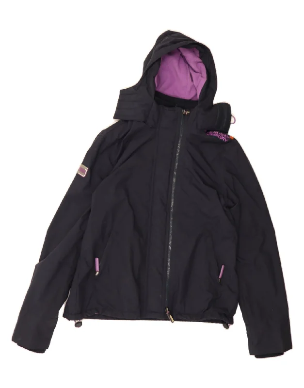 Bundle Offer SUPERDRY Womens Windcheater Hooded Windbreaker Jacket UK 18 XL Black