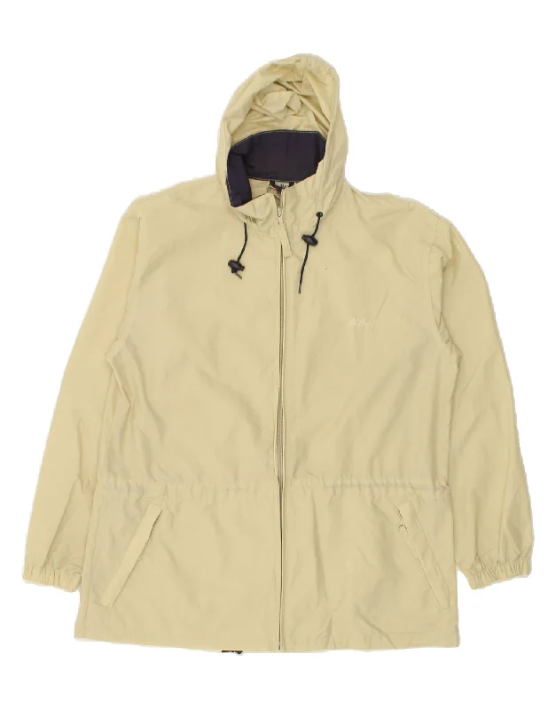 Women's Seasonal Attire L.L.BEAN Womens Hooded Rain Jacket UK 10 Small Beige Nylon