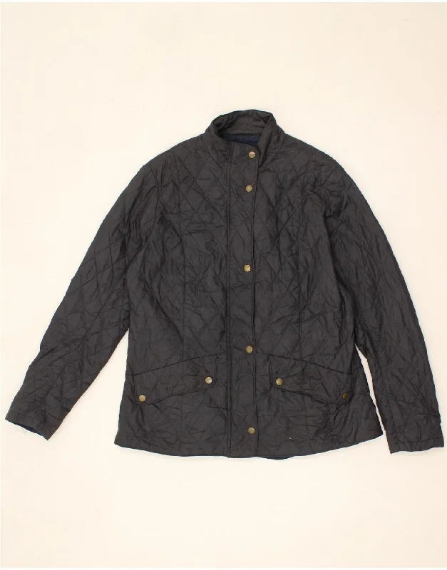 Luxury Women's Clothes BARBOUR Womens Quilted Jacket UK 18 XL Navy Blue
