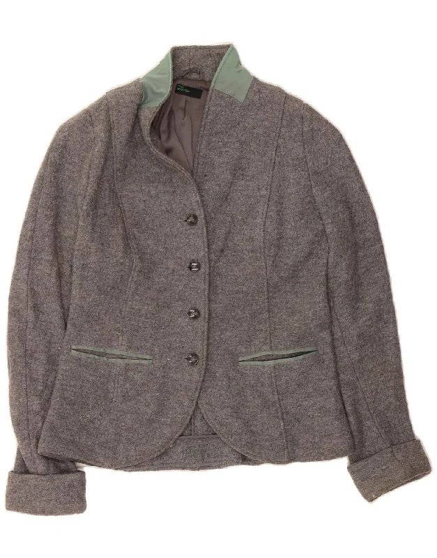 Best Boutiques Online BENETTON Womens 4 Button Blazer Jacket UK 14 Large Grey