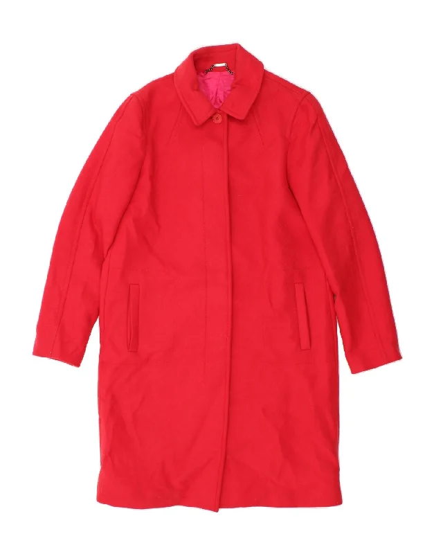 Clothes For Woman JIGSAW Womens Overcoat UK 12 Medium Red Wool