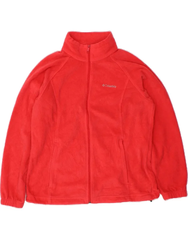 Boho Chic Fashion COLUMBIA Womens Fleece Jacket UK 18 XL Red Polyester