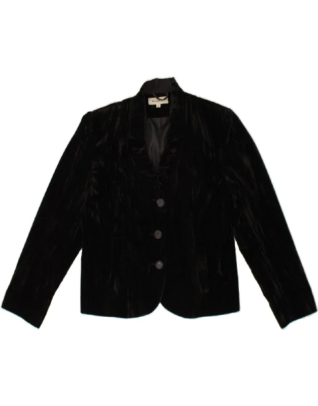 Casual Chic for Women VINTAGE Womens 3 Button Blazer Jacket UK 12 Medium Black Polyester Casual Chic for Women VINTAGE Womens 3 Button Blazer Jacket UK 12 Medium Black Polyester