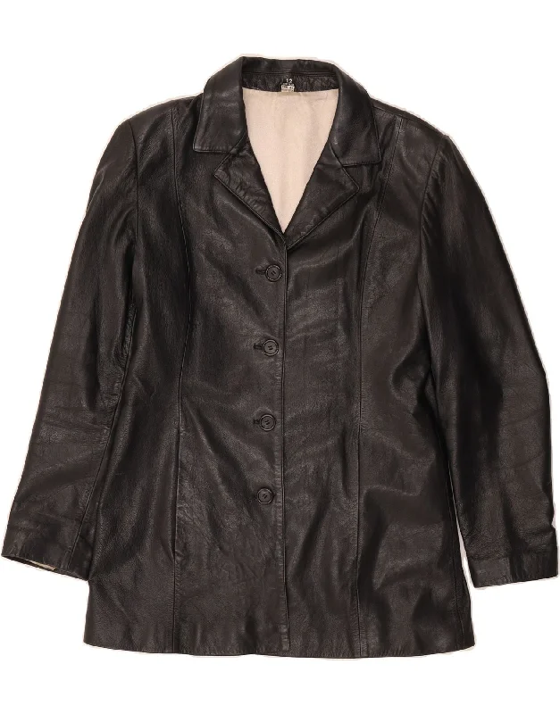 Women's Urban Clothing ST. BERNARD Womens Leather Jacket UK 12 Medium Black Leather