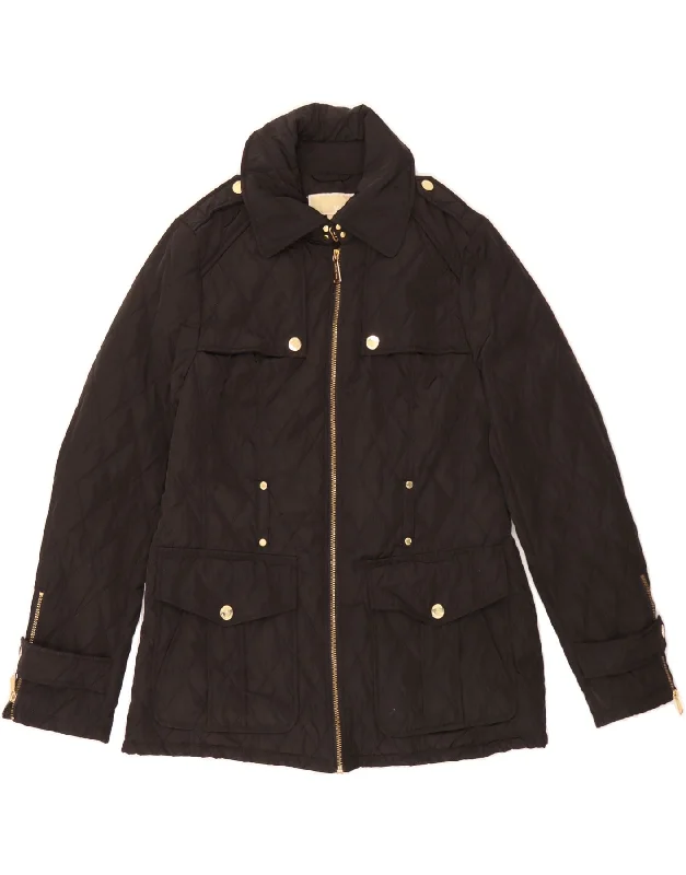 Women's Evening Clothes MICHAEL KORS Womens Quilted Jacket UK 14 Medium Black Polyester