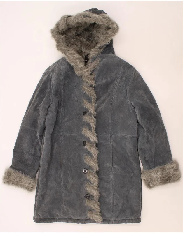 Affordable Women's Fashion DENNIS BASSO Womens Hooded Sherpa Leather Jacket UK 14 Medium Grey Leather Affordable Women's Fashion DENNIS BASSO Womens Hooded Sherpa Leather Jacket UK 14 Medium Grey Leather