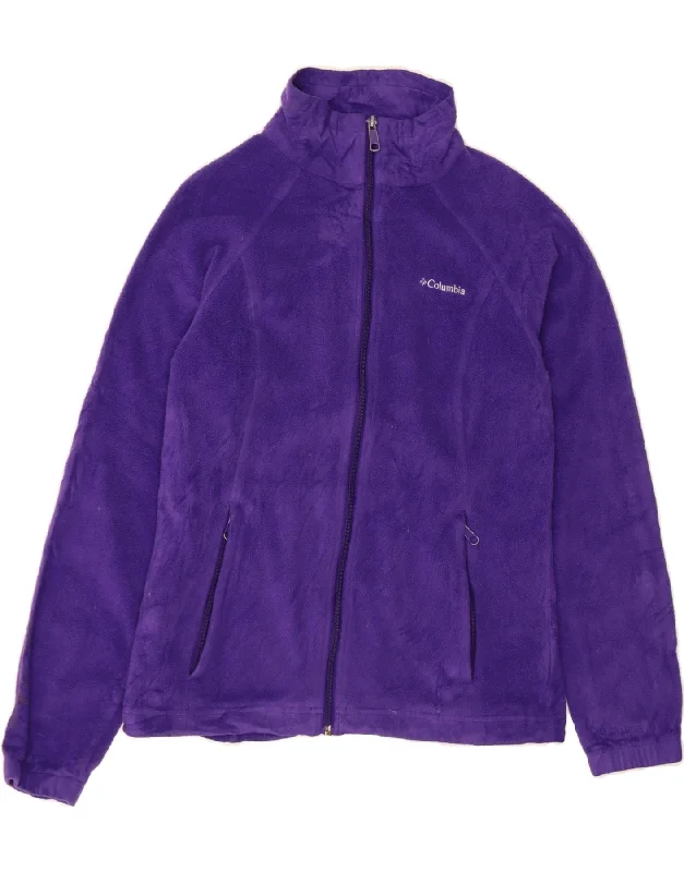 Modern Women's Fashion with Vintage Touches COLUMBIA Womens Fleece Jacket UK 12 Medium Purple Polyester
