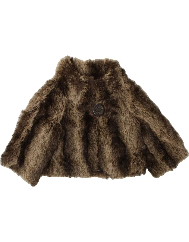 Women's Seasonal Apparel ZARA Womens 3/4 Sleeve Faux Fur Bolero Jacket UK 14 Large Brown Striped Women's Seasonal Apparel ZARA Womens 3/4 Sleeve Faux Fur Bolero Jacket UK 14 Large Brown Striped
