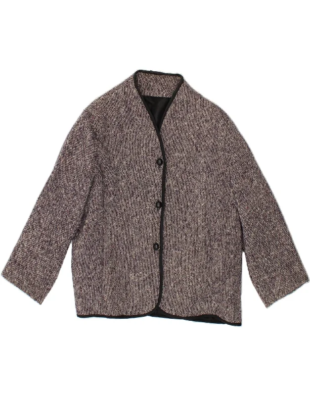 Women Apparel VINTAGE Womens 3 Button Blazer Jacket UK 16 Large Navy Blue Flecked