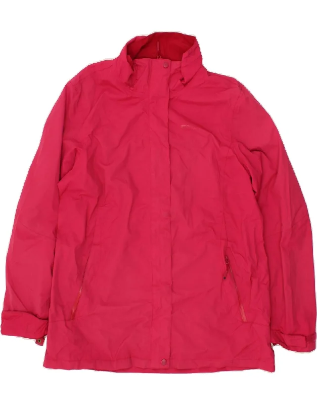 Casual Wear MOUNTAIN WAREHOUSE Womens Hooded Rain Jacket UK 20 2XL Pink Nylon