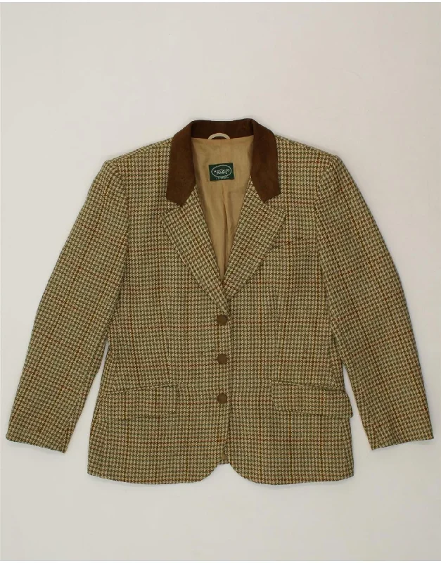 Casual Clothes For Women VINTAGE Womens 3 Button Blazer Jacket UK 14 Medium Green Houndstooth Casual Clothes For Women VINTAGE Womens 3 Button Blazer Jacket UK 14 Medium Green Houndstooth
