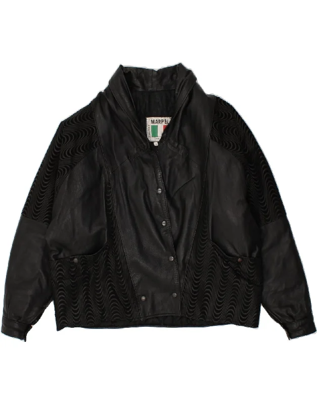 Casual Clothing For Women VINTAGE Womens Leather Jacket UK 16 Large Black Leather