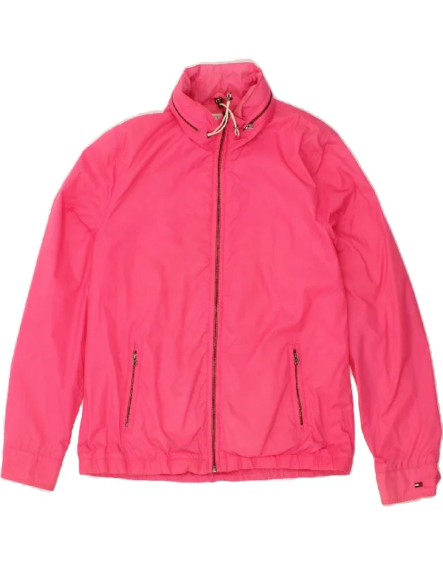 Women's Trendy Clothing TOMMY HILFIGER Womens Hooded Windbreaker Jacket UK 14 Medium Pink Nylon Women's Trendy Clothing TOMMY HILFIGER Womens Hooded Windbreaker Jacket UK 14 Medium Pink Nylon