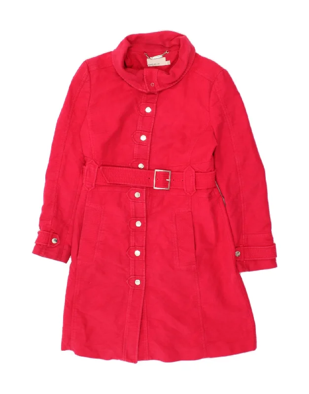 Elegant Women's Attire KAREN MILLEN Womens Overcoat UK 16 Large Pink Cotton