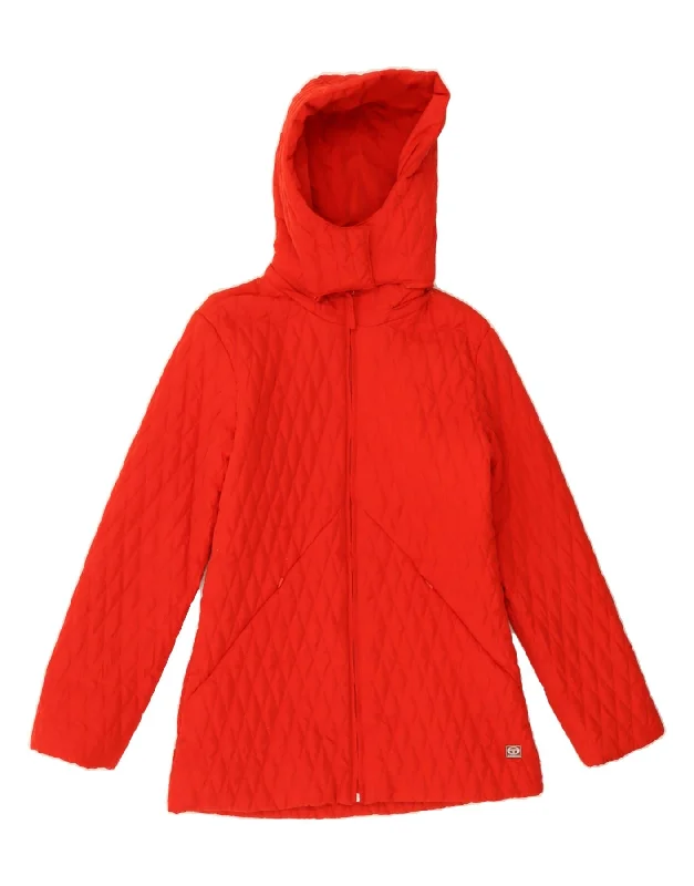 Women's Active Clothing SERGIO TACCHINI Womens Hooded Quilted Jacket UK 14 Medium Red Polyester Women's Active Clothing SERGIO TACCHINI Womens Hooded Quilted Jacket UK 14 Medium Red Polyester