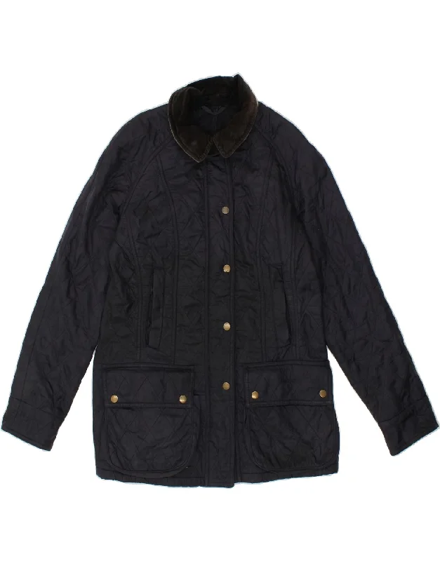 Women's Clothes BARBOUR Womens Quilted Jacket UK 10 Small Navy Blue