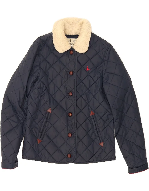 Casual Dresses for Women JACK WILLS Womens Quilted Jacket UK 12 Medium Navy Blue