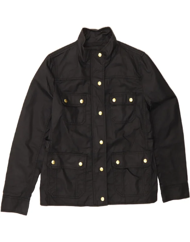 Trendy Women's Apparel for All Seasons J. CREW Womens Utility Jacket UK 14 Medium Black Cotton
