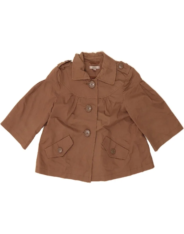 Women's Outerwear Attire OASIS Womens 3/4 Sleeve Crop Pea Coat UK 10 Small Brown Cotton Women's Outerwear Attire OASIS Womens 3/4 Sleeve Crop Pea Coat UK 10 Small Brown Cotton