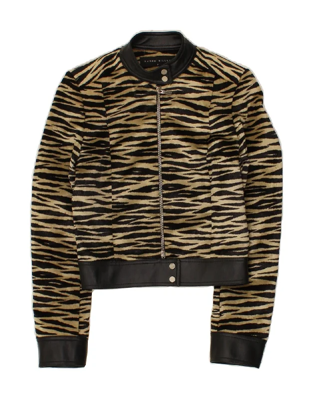 Elegant Women's Clothing KAREN MILLEN Womens Crop Bomber Jacket UK 8 Small Beige Animal Print Elegant Women's Clothing KAREN MILLEN Womens Crop Bomber Jacket UK 8 Small Beige Animal Print