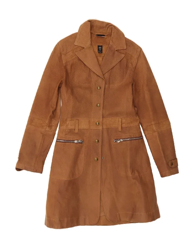 Women's Chic Outerwear Attire BOMB BOOGIE Womens Leather Coat UK 10 Small Brown Leather Women's Chic Outerwear Attire BOMB BOOGIE Womens Leather Coat UK 10 Small Brown Leather