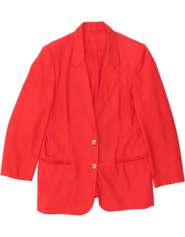 Women's Evening Wear for Special Occasions VINTAGE Womens 2 Button Blazer Jacket IT 48 XL Red Virgin Wool Women's Evening Wear for Special Occasions VINTAGE Womens 2 Button Blazer Jacket IT 48 XL Red Virgin Wool