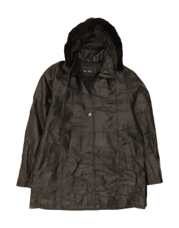 Affordable Women's Clothing Sale Online VINTAGE Womens Hooded Leather Coat IT 48 XL Black Leather Affordable Women's Clothing Sale Online VINTAGE Womens Hooded Leather Coat IT 48 XL Black Leather