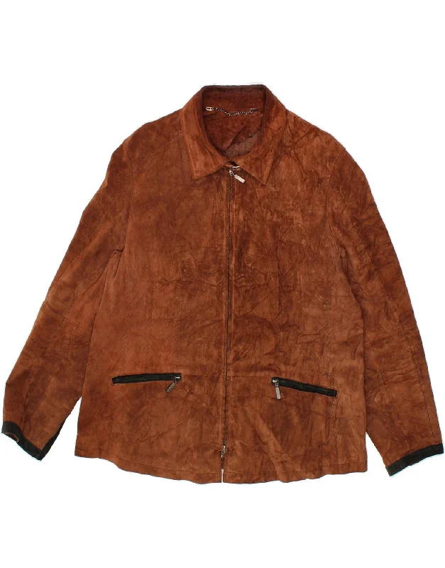 Women's Casual Wear Outfit ELENA MIRO Womens Oversized Suede Jacket UK 18 XL Brown Leather Women's Casual Wear Outfit ELENA MIRO Womens Oversized Suede Jacket UK 18 XL Brown Leather