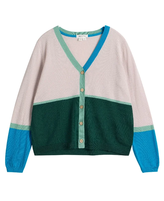 Stylish Dresses for Women Colour Block Merino Cardi - Natural Multi