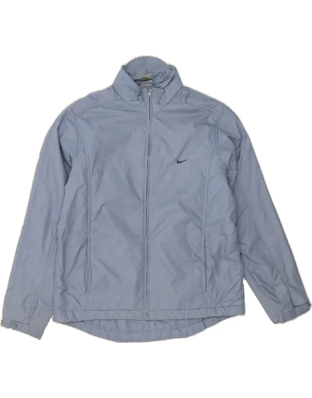 Modern Women's Clothes NIKE Womens Rain Jacket US 8/10 Medium Blue Polyester