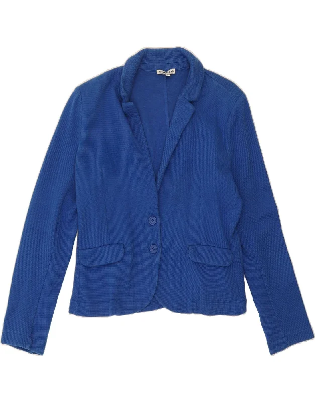 Sophisticated Style WHISTLES Womens 2 Button Knit Blazer Jacket UK 14 Large Blue Cotton Sophisticated Style WHISTLES Womens 2 Button Knit Blazer Jacket UK 14 Large Blue Cotton
