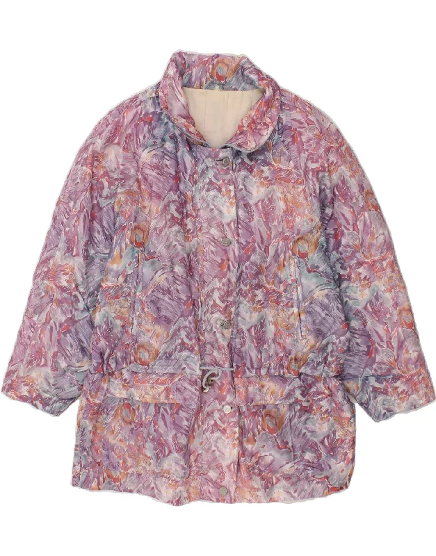Women's Activewear Attire VINTAGE Womens Windbreaker Coat UK 18 XL Pink Floral