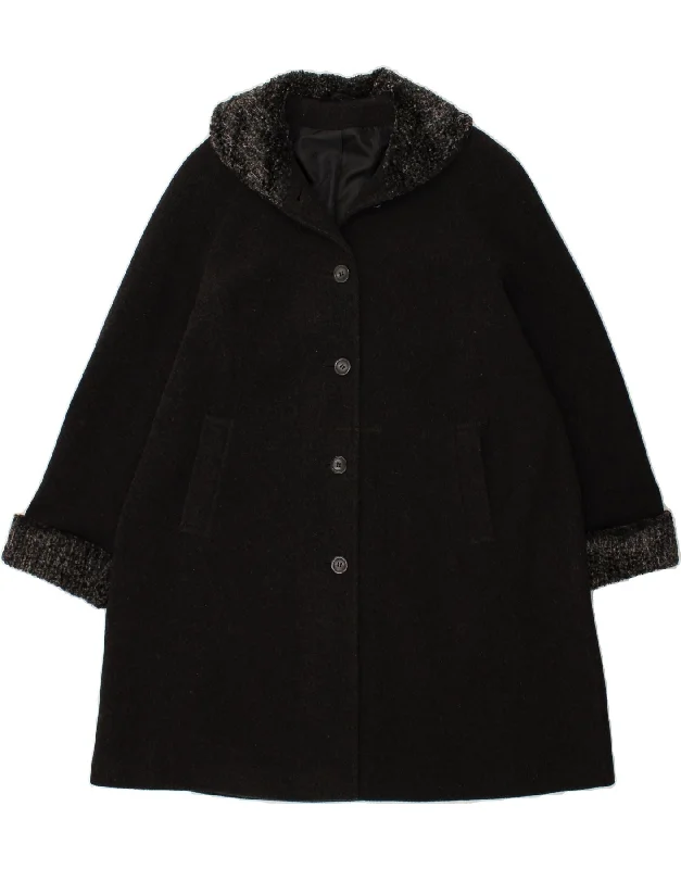 Seasonal Sale BHS Womens Overcoat UK 18 XL Black Wool