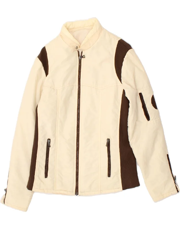 Women's Weekend Outfit VINTAGE Womens Windbreaker Jacket UK 14 Medium Off White Colourblock Women's Weekend Outfit VINTAGE Womens Windbreaker Jacket UK 14 Medium Off White Colourblock