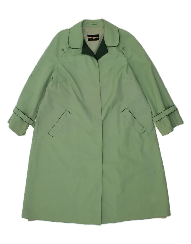 Clearance Sale VINTAGE Womens Overcoat UK 20 2XL Green Polyester