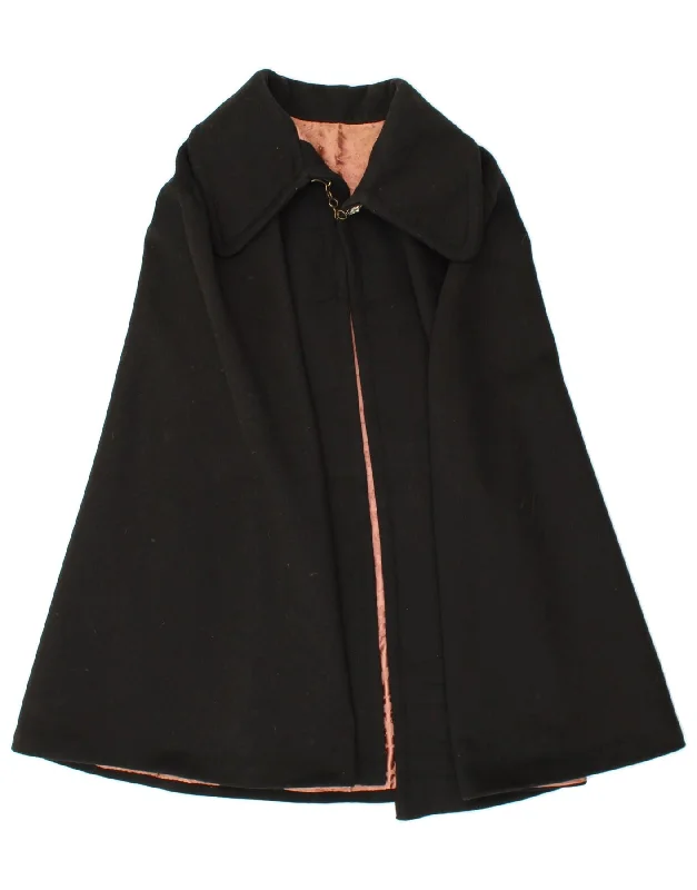 Women's Clothing Boutique VINTAGE Womens Poncho Coat One Size Black
