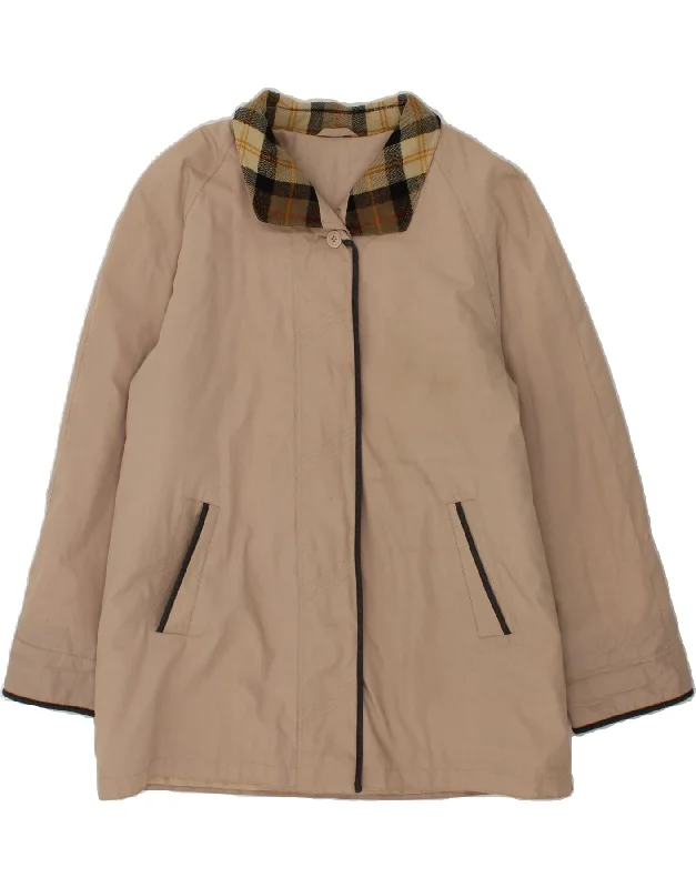 Women's Stylish Outerwear VINTAGE Womens Overcoat UK 18 XL Beige Polyester