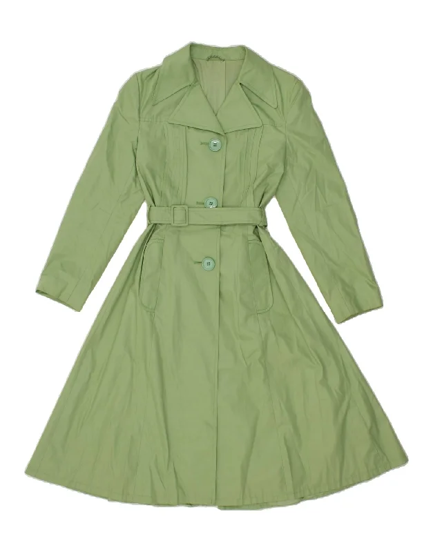 Luxury Women's Clothing DIOLEN Womens Trench Coat UK 8 Small Green Viscose