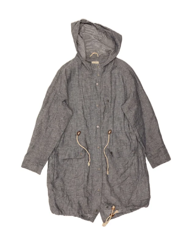Outfits Ideas WHITE STUFF Womens Hooded Overcoat UK 18 XL Grey Linen