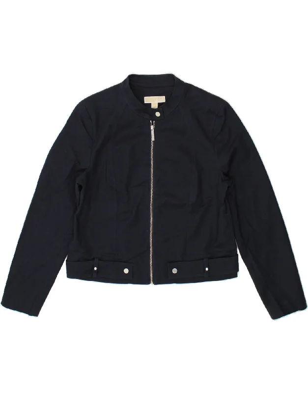 Plus Size Women's Fashion MICHAEL KORS Womens Bomber Jacket US 16 2XL Navy Blue Cotton Plus Size Women's Fashion MICHAEL KORS Womens Bomber Jacket US 16 2XL Navy Blue Cotton