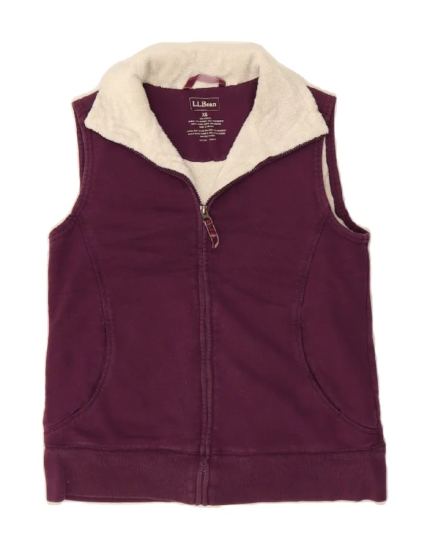 Women's Activewear Apparel L.L.BEAN Womens Sherpa Jacket UK 6 XS Purple Cotton