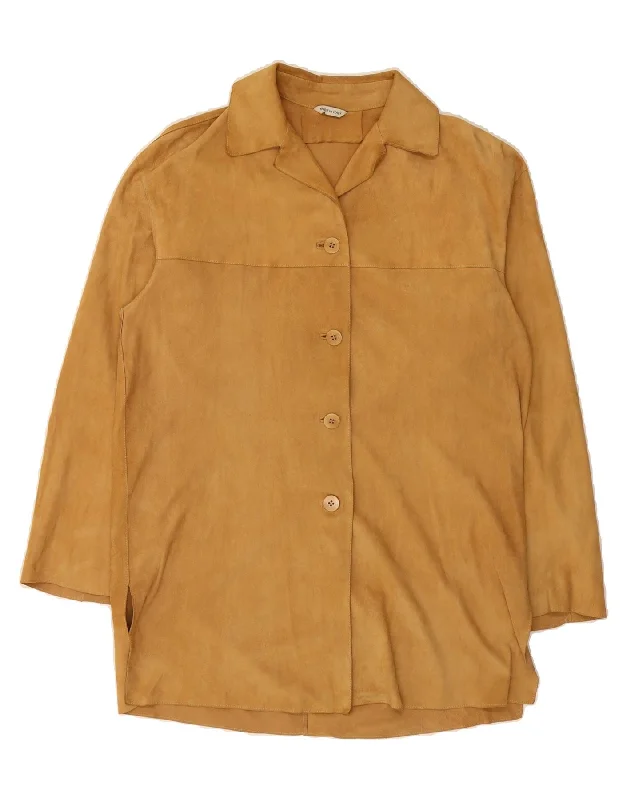 Women's Transitional Outfit VINTAGE Womens Suede Jacket UK 8 Small Brown Leather