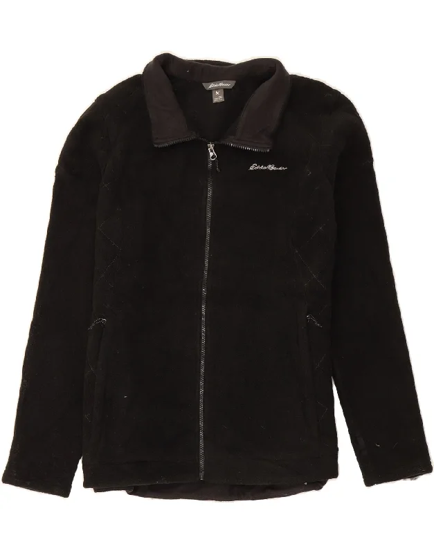 Women's Apparel EDDIE BAUER Womens Fleece Jacket UK 20 2XL Black Polyester